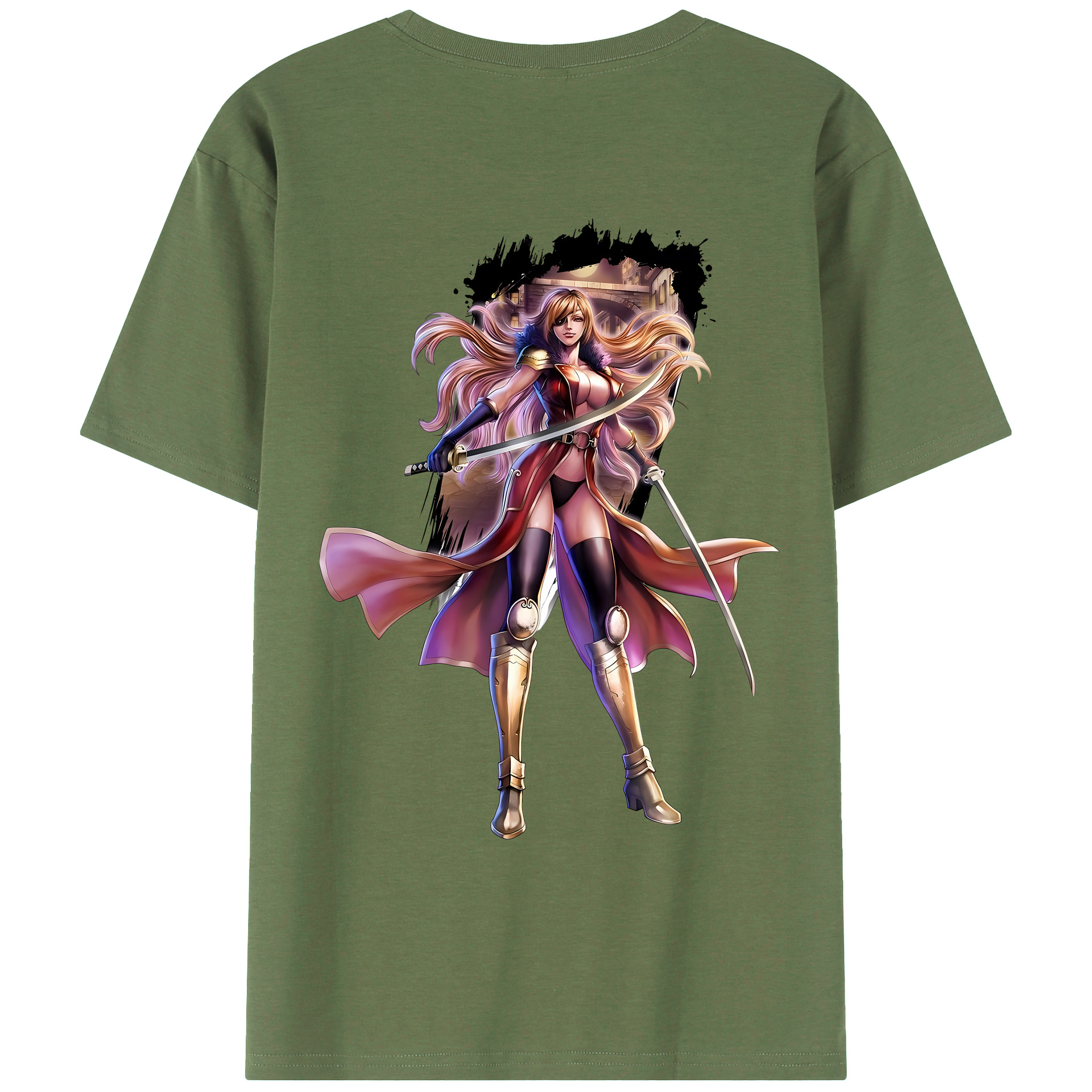 （画像用） 北斗の拳 Fist of the North Star 綿100％ メンズ半袖Tシャツ（バックプリント） 通気性
